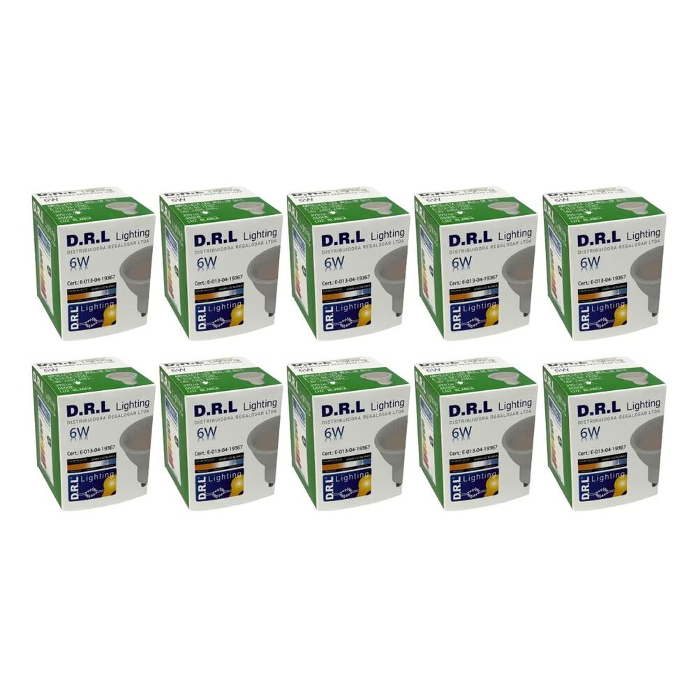 Pack 10 Ampolleta Led Gu10 Drl 6w 390lm C&aacute;lida/blanca Sec image number 2.0